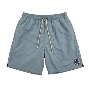 Life is Good Mens Swim Trunks Blue Gray Mesh Lined Board Shorts Small